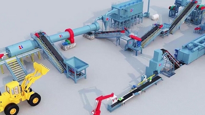 Animation 3D de la ligne de production de briquettes